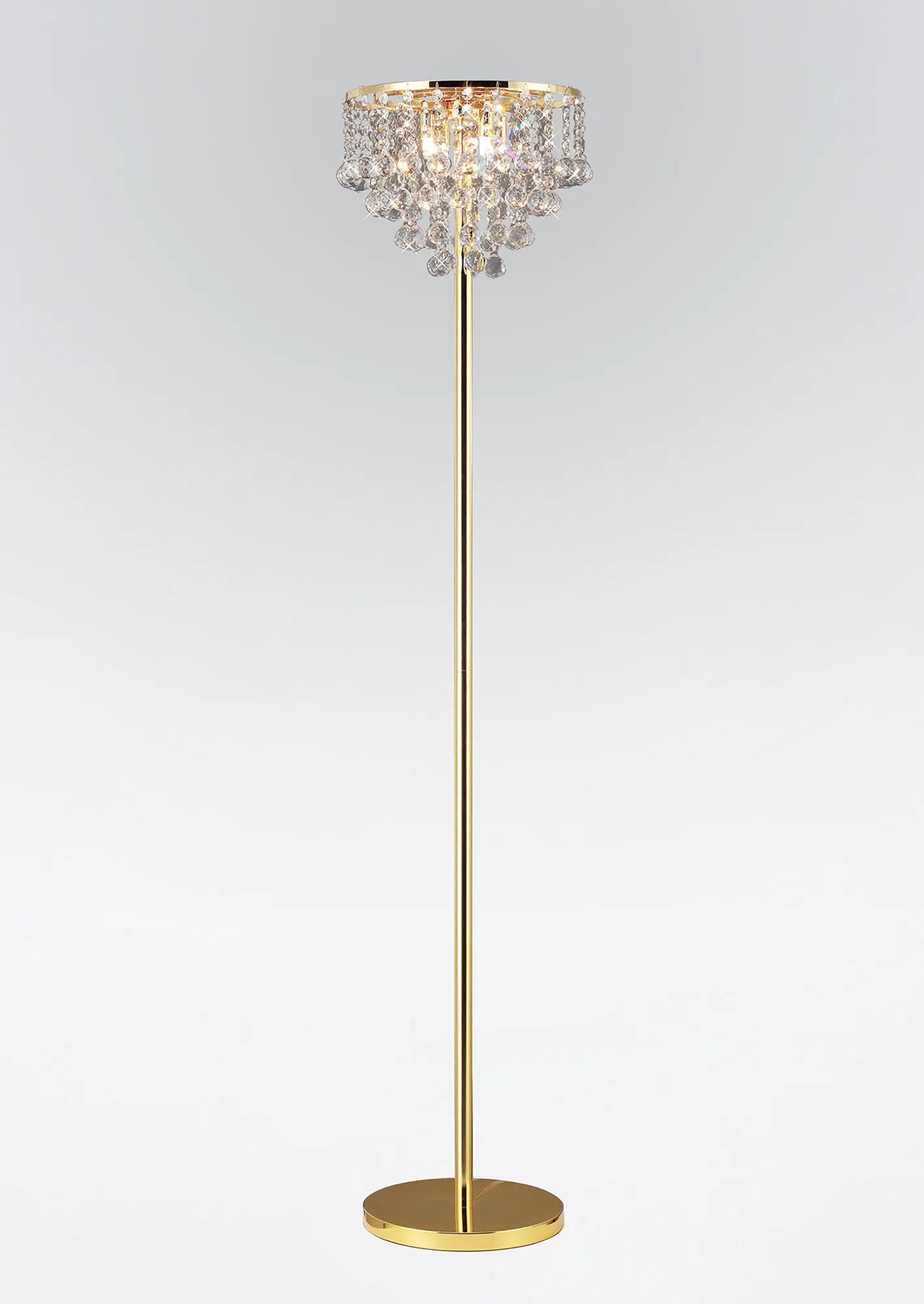 Atla French Gold Crystal Floor Lamps Diyas Designer Floor Lamps 